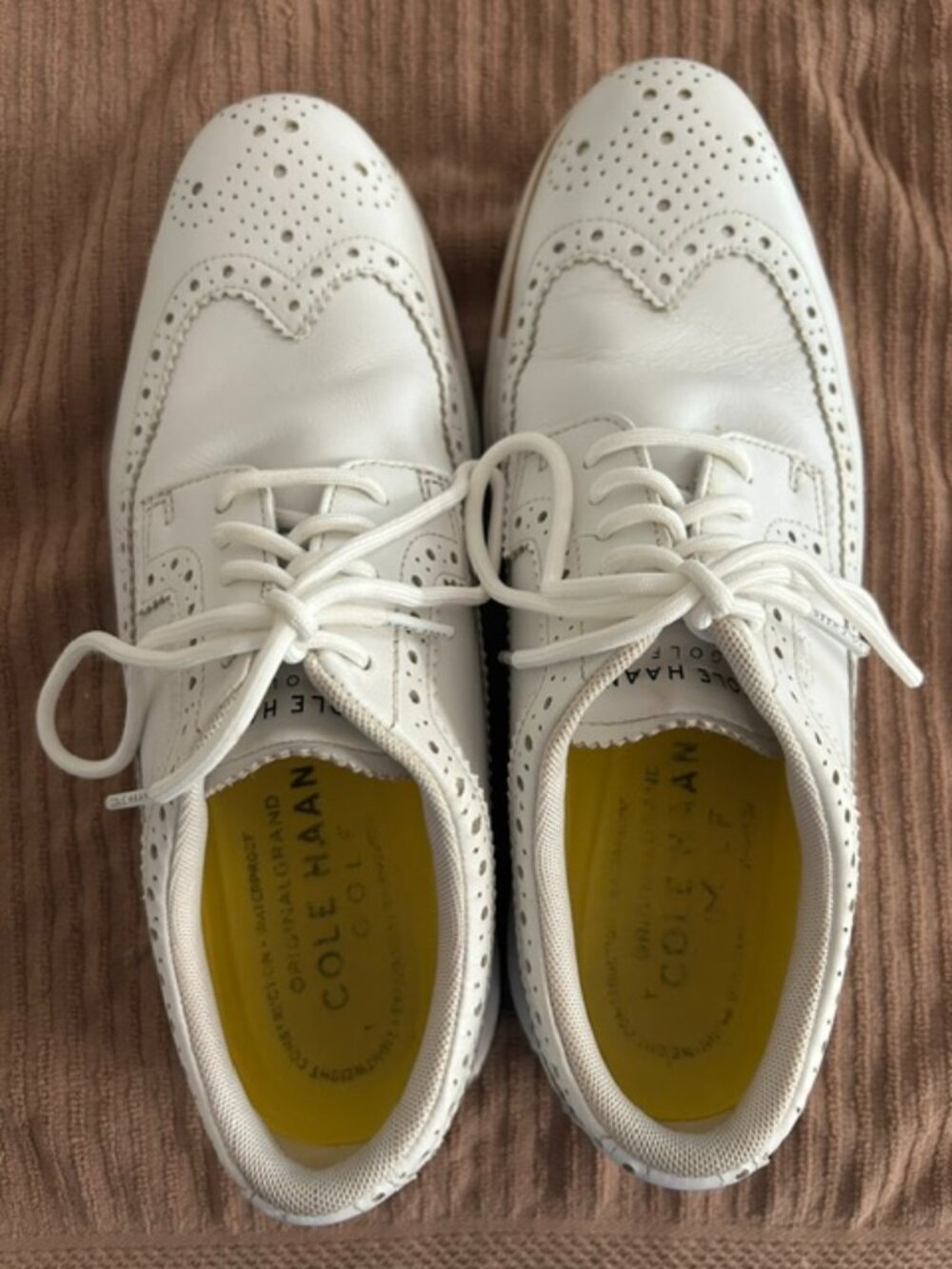 Cole Haan ZERØGRAND Waterproof Golf Shoes White Wingtip 9.5